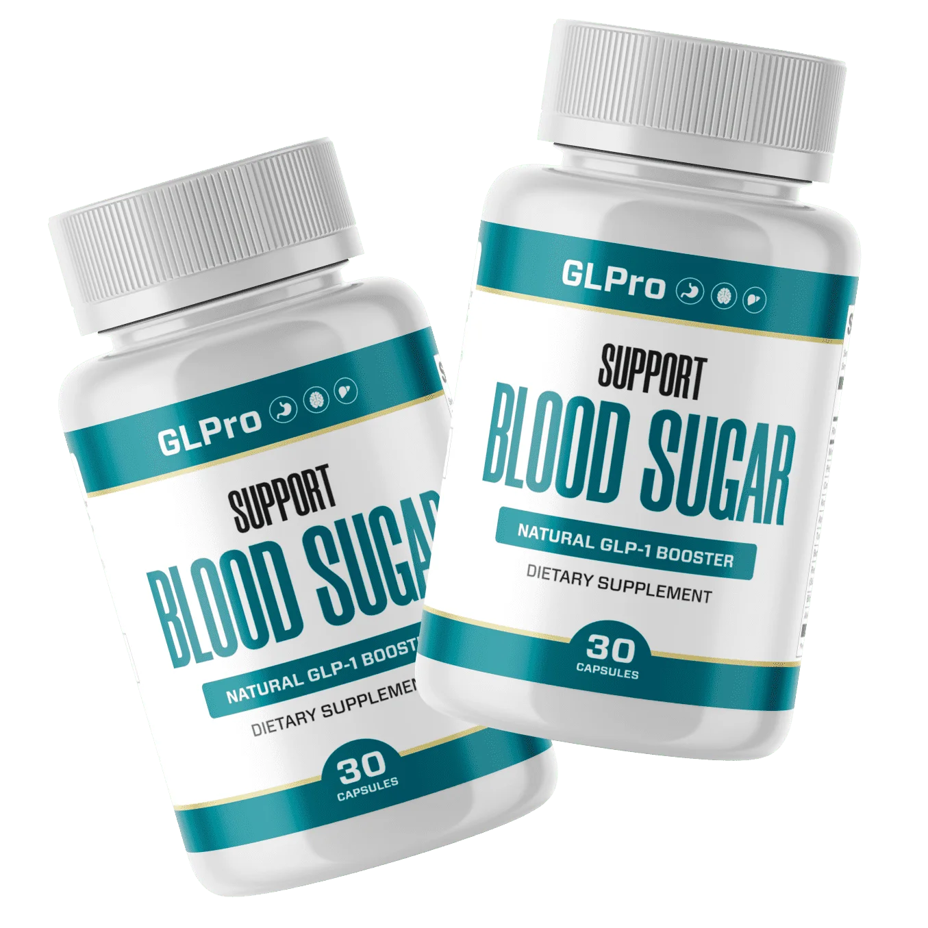 Two bottles of GL Pro blood sugar support dietary supplement