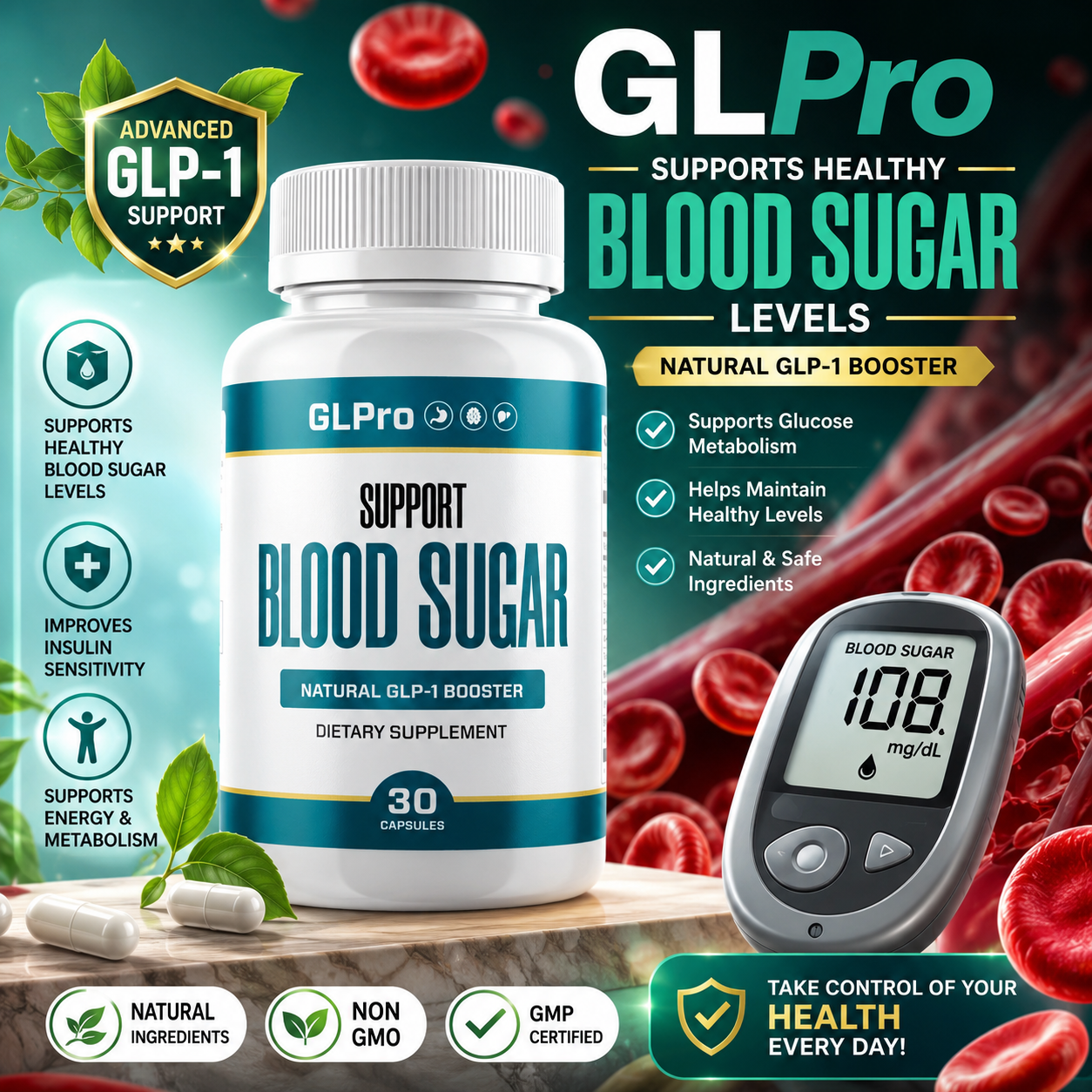 GL Pro natural GLP-1 booster supporting healthy blood sugar levels