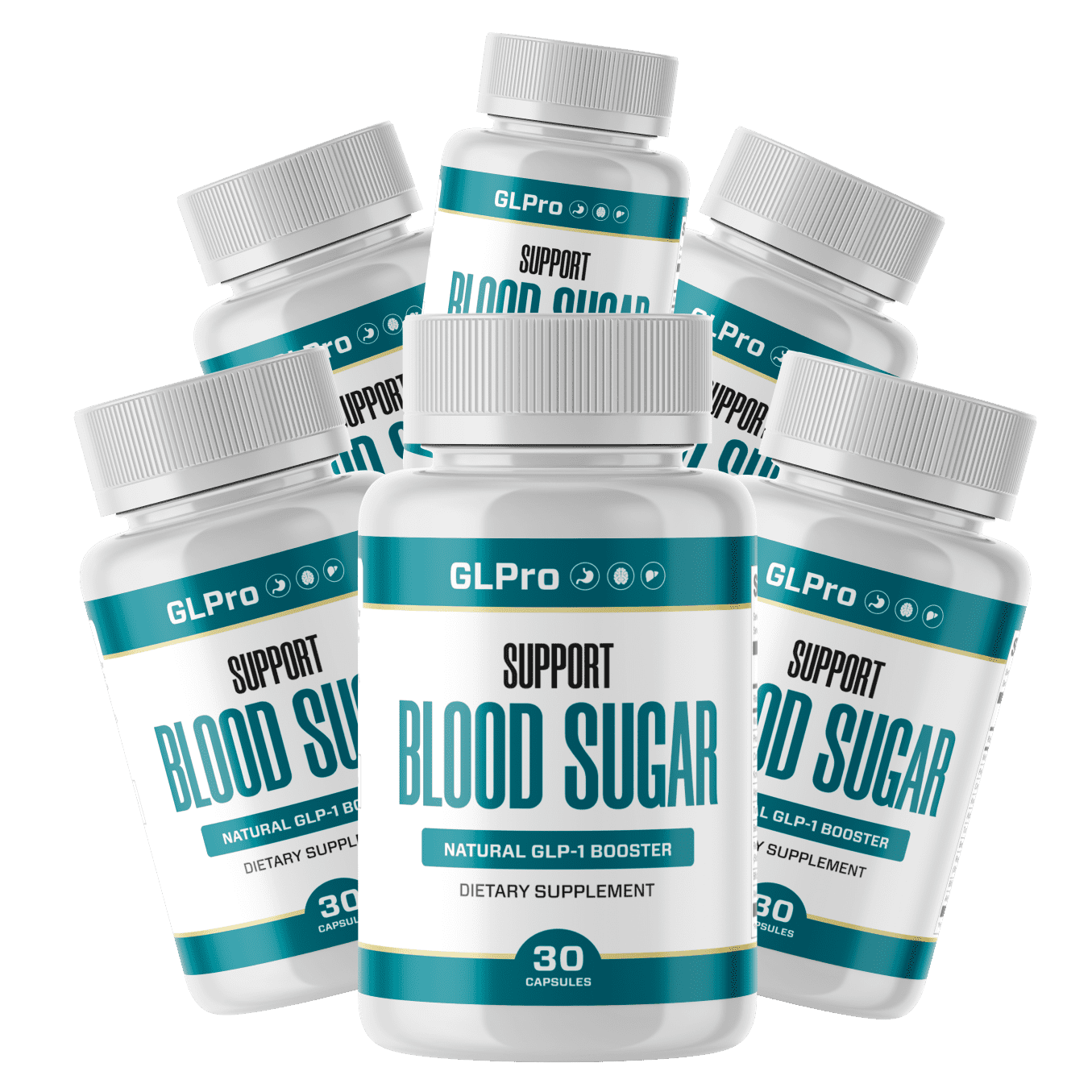 Six bottles of GL Pro natural blood sugar support supplement